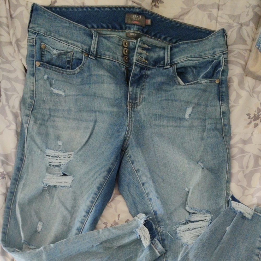 torrid Light Blue Distressed skinny Jeggings